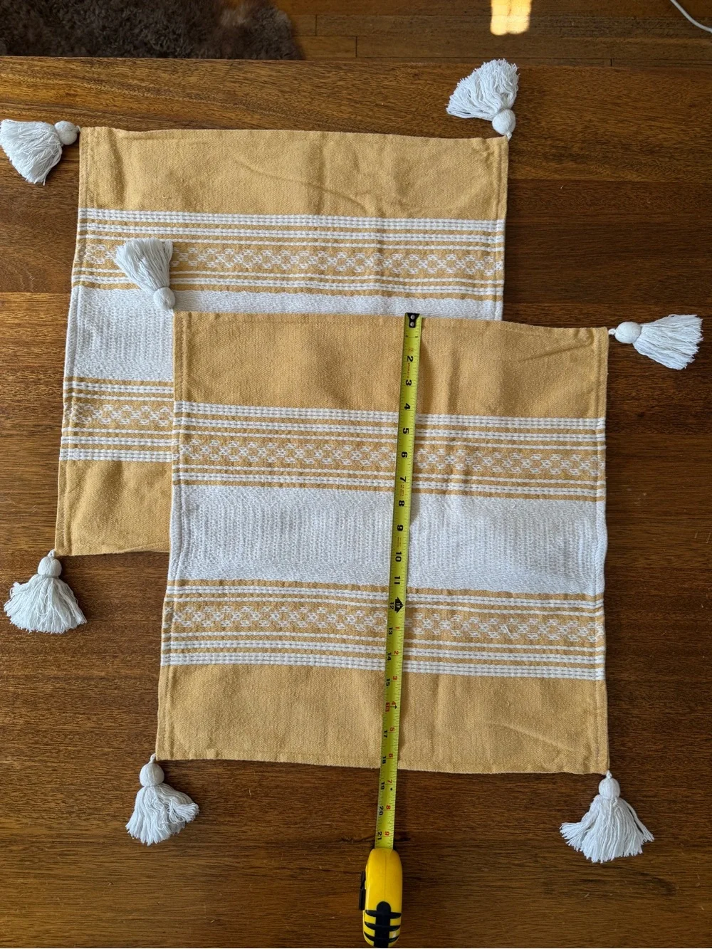 Handmade Yellow & Cream Pillow Covers from Oaxaca - Set of 2